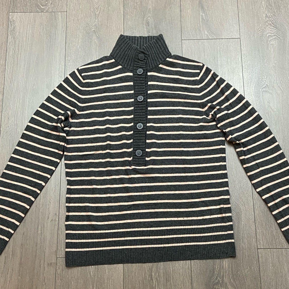 Tory Burch Pink and Gray Cowl Neck Sweater